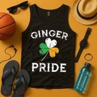 Awesome Ginger Pride St Patricks Day Irish Flag Clover Tank Top thumb 4