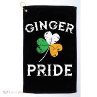 Awesome Ginger Pride St Patricks Day Irish Flag Clover Golf Towel thumb 0