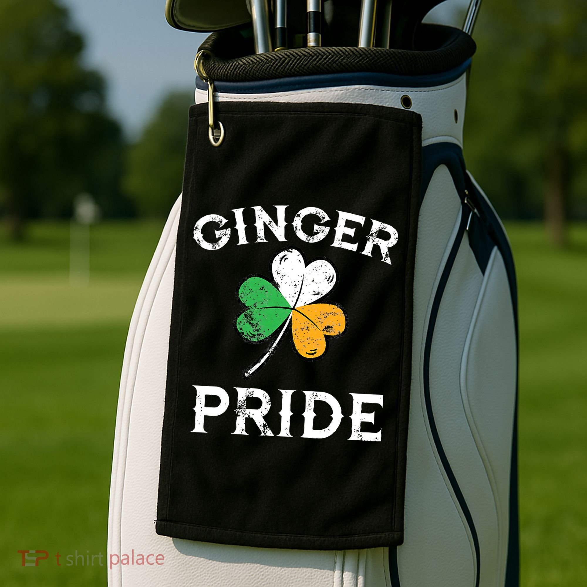 Awesome Ginger Pride St Patricks Day Irish Flag Clover Golf Towel
