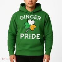 Awesome Ginger Pride St Patricks Day Irish Flag Clover Hoodie thumb 2