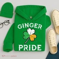 Awesome Ginger Pride St Patricks Day Irish Flag Clover Hoodie thumb 4
