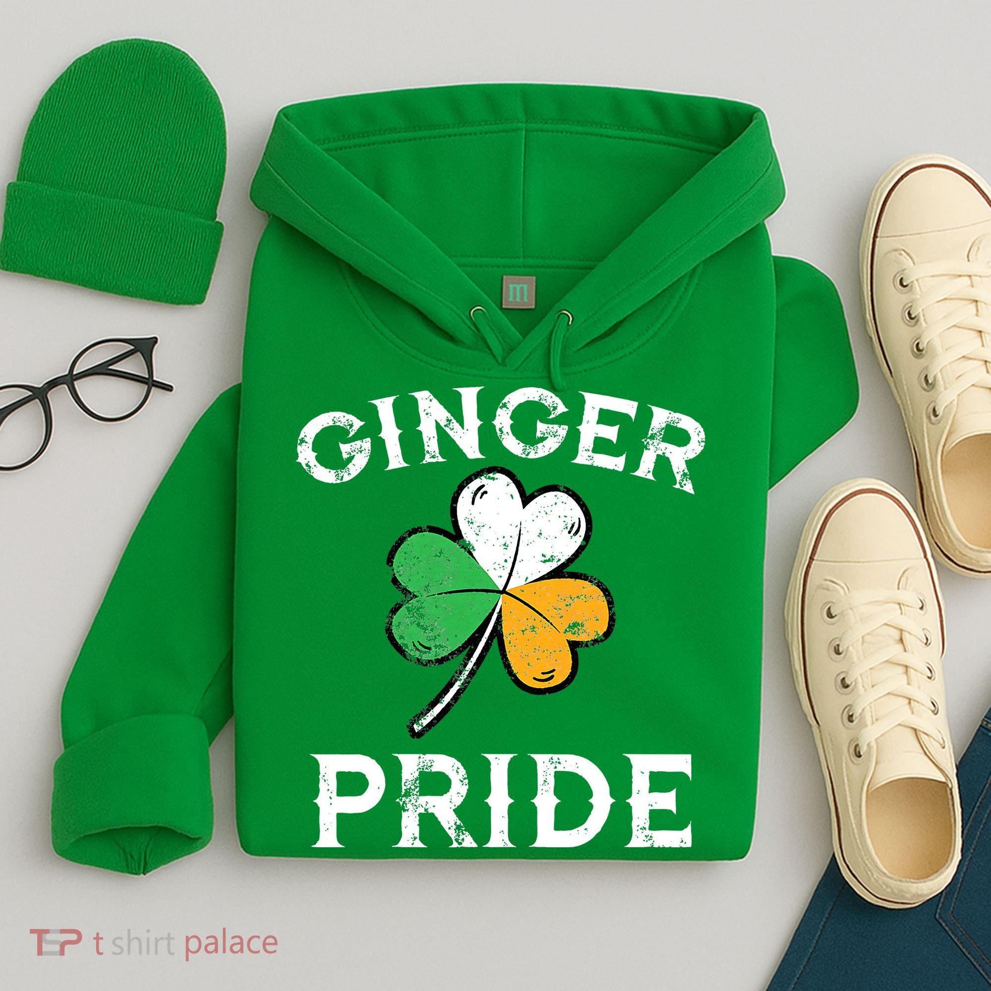 Awesome Ginger Pride St Patricks Day Irish Flag Clover Hoodie