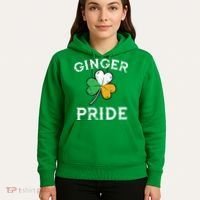 Awesome Ginger Pride St Patricks Day Irish Flag Clover Hoodie thumb 5