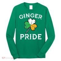 Awesome Ginger Pride St Patricks Day Irish Flag Clover Long Sleeve Shirt thumb 0