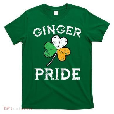 Awesome Ginger Pride St Patricks Day Irish Flag Clover T-Shirt
