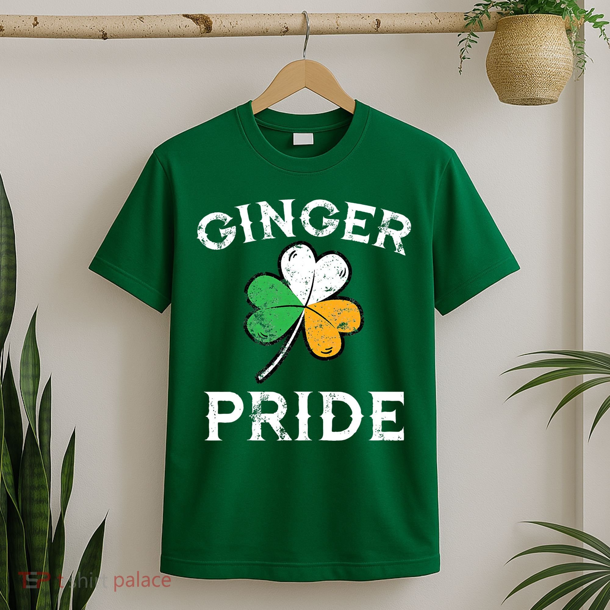Awesome Ginger Pride St Patricks Day Irish Flag Clover T-Shirt