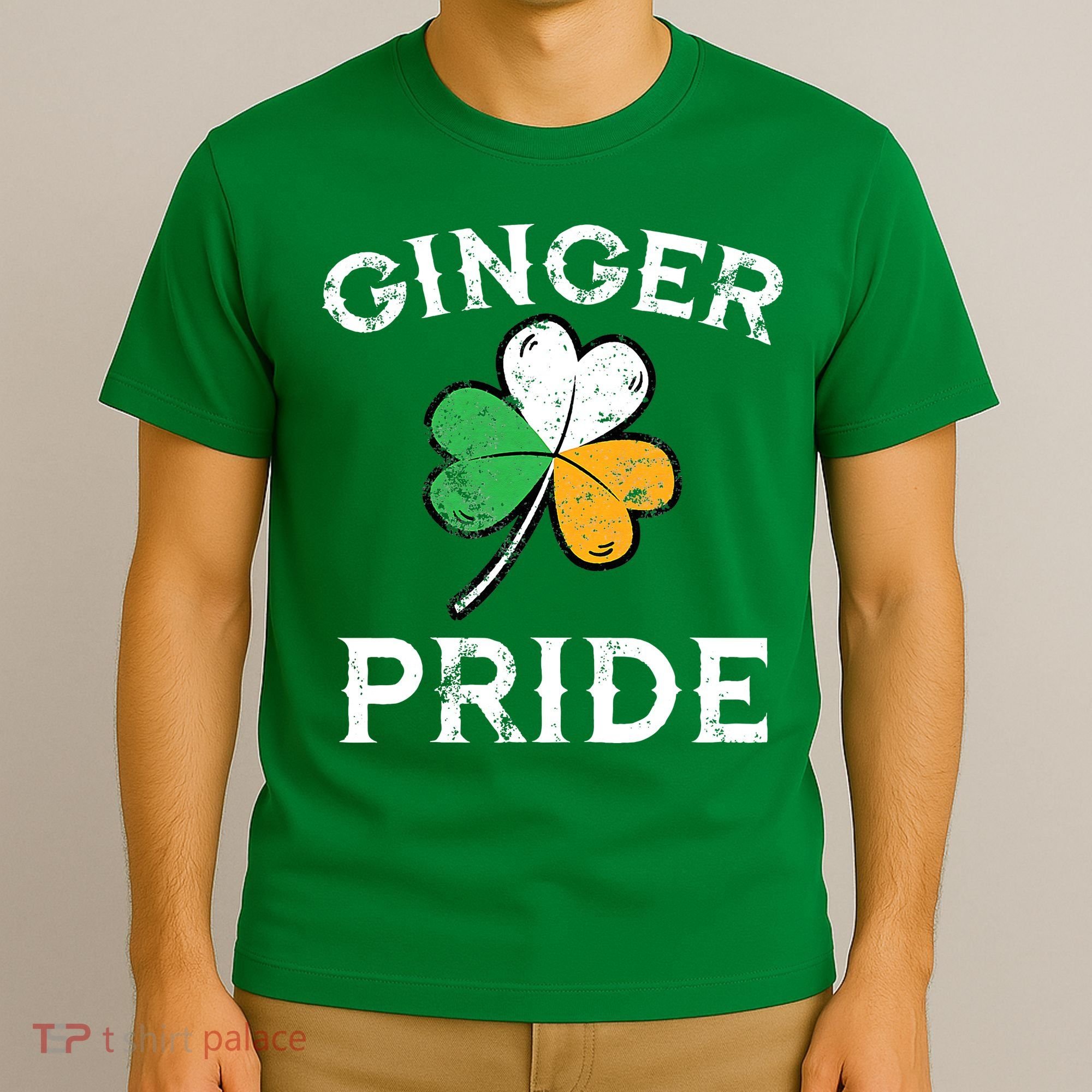 Awesome Ginger Pride St Patricks Day Irish Flag Clover T-Shirt