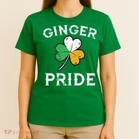 Awesome Ginger Pride St Patricks Day Irish Flag Clover T-Shirt thumb 4