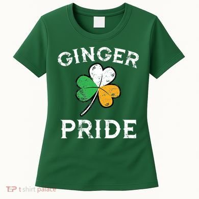 Awesome Ginger Pride St Patricks Day Irish Flag Clover Women's T-Shirt