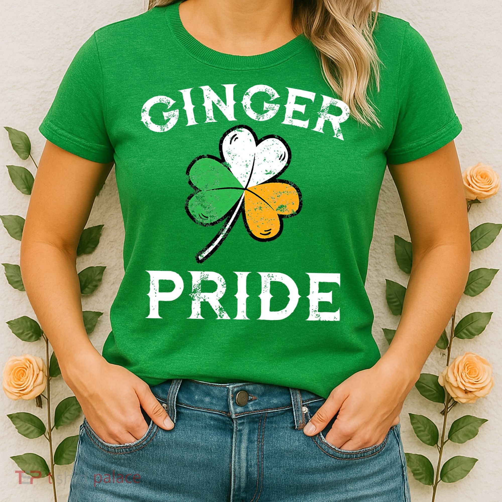 Awesome Ginger Pride St Patricks Day Irish Flag Clover Women's T-Shirt