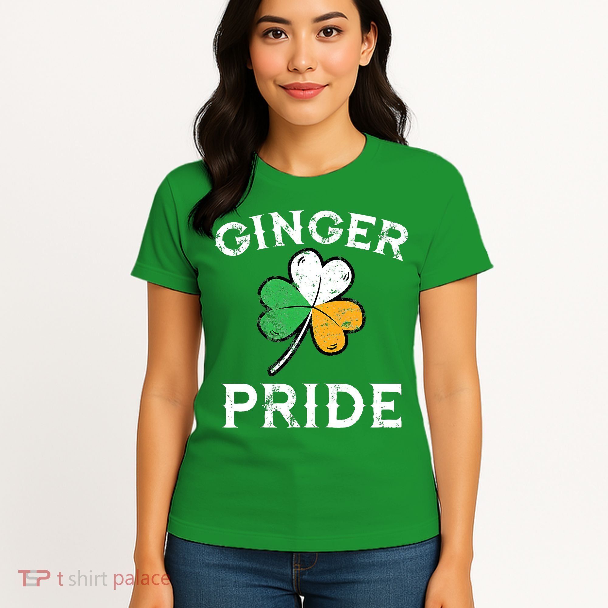 Awesome Ginger Pride St Patricks Day Irish Flag Clover Women's T-Shirt