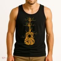 Acoustic Guitar Player Tree Nature Life Guitarist Musician Tank Top thumb 3