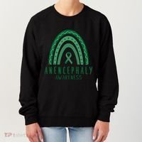 Anencephaly Green Rainbow Ribbon Awareness Month Gift Women's Sweatshirt thumb 0