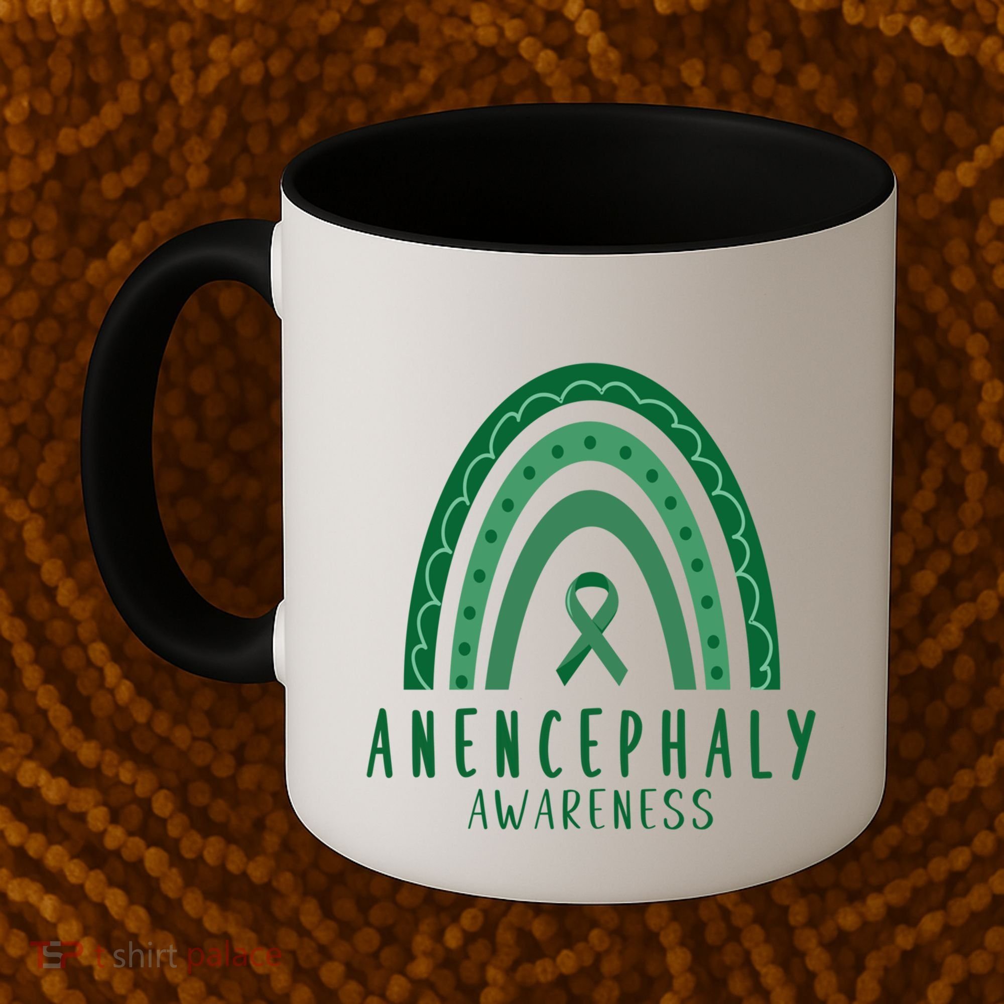 Anencephaly Green Rainbow Ribbon Awareness Month Gift Coffee Mug
