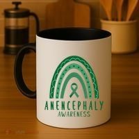 Anencephaly Green Rainbow Ribbon Awareness Month Gift Coffee Mug thumb 4