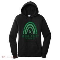 Anencephaly Green Rainbow Ribbon Awareness Month Gift Women's Hoodie thumb 0