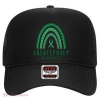 Anencephaly Green Rainbow Ribbon Awareness Month Gift Hat thumb 0