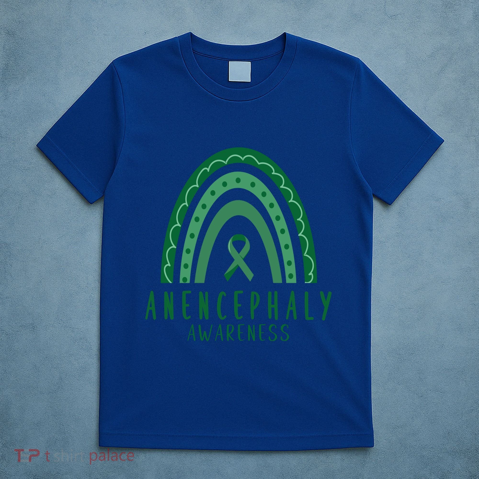 Anencephaly Green Rainbow Ribbon Awareness Month Gift T-Shirt