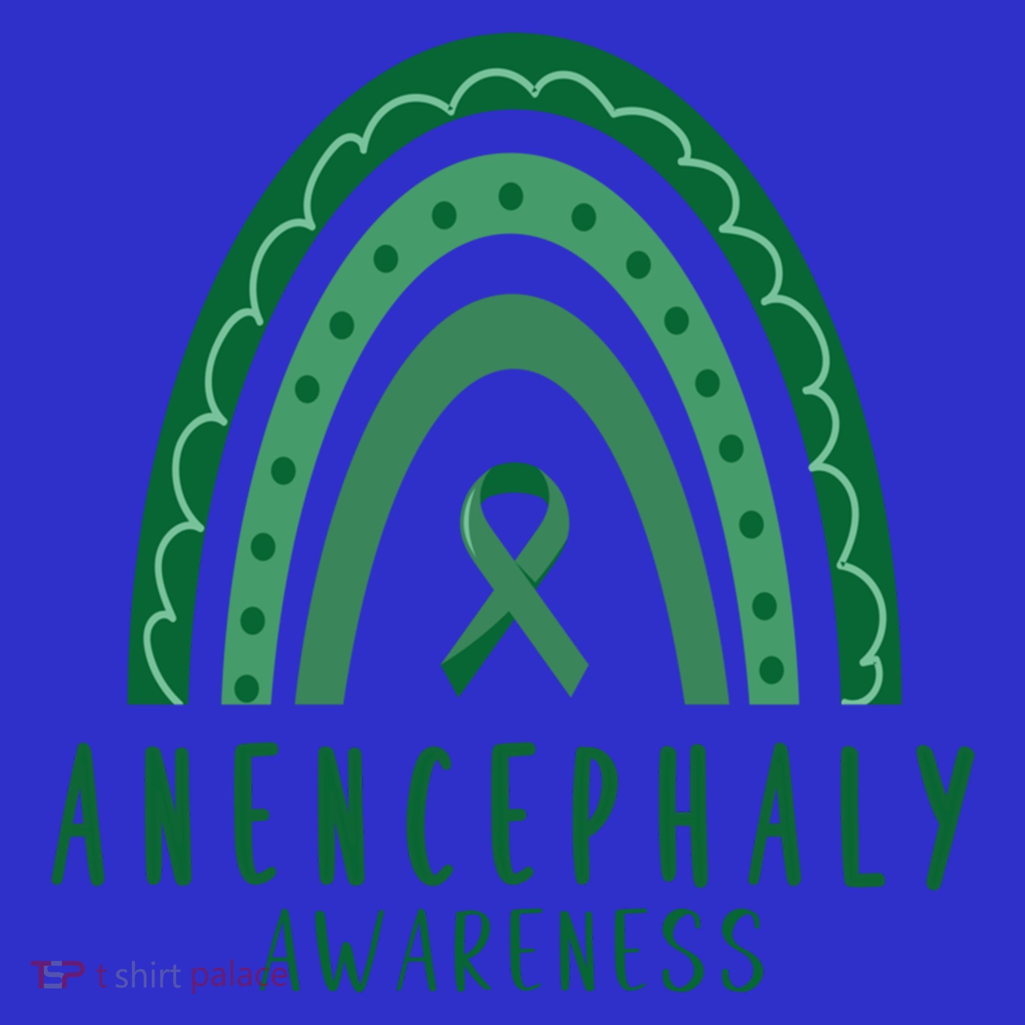 Anencephaly Green Rainbow Ribbon Awareness Month Gift T-Shirt