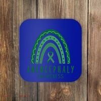 Anencephaly Green Rainbow Ribbon Awareness Month Gift Coaster thumb 0