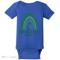 Anencephaly Green Rainbow Ribbon Awareness Month Gift Baby Bodysuit thumb 0