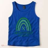 Anencephaly Green Rainbow Ribbon Awareness Month Gift Tank Top thumb 2