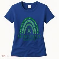Anencephaly Green Rainbow Ribbon Awareness Month Gift Women's T-Shirt thumb 0