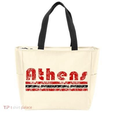 Athens Georgia Retro Three Stripe Weathered Tote Bag