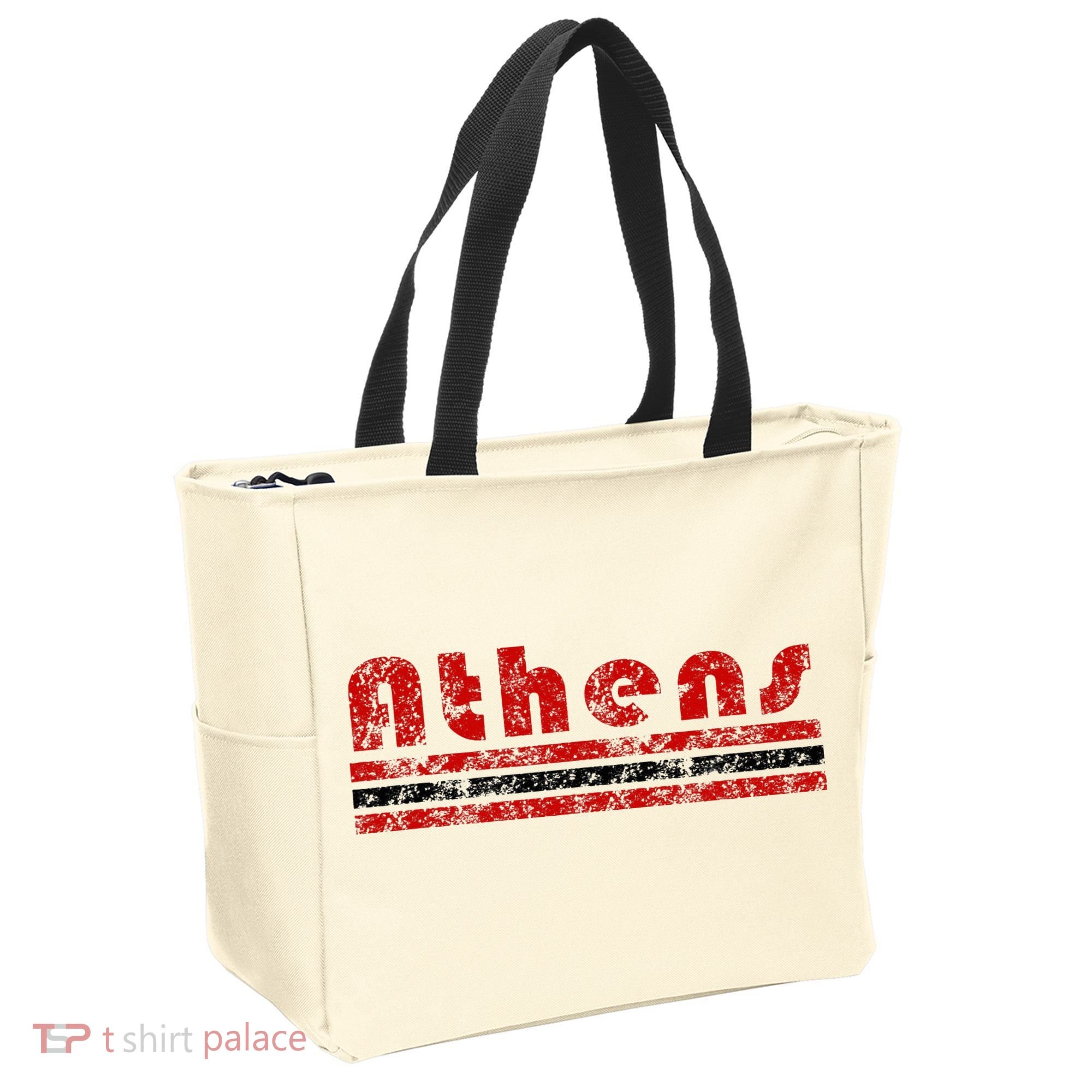 Athens Georgia Retro Three Stripe Weathered Tote Bag