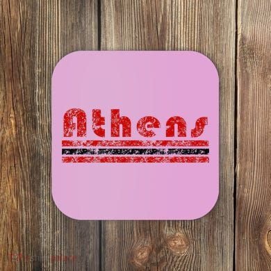Athens Georgia Retro Three Stripe Weathered Coaster