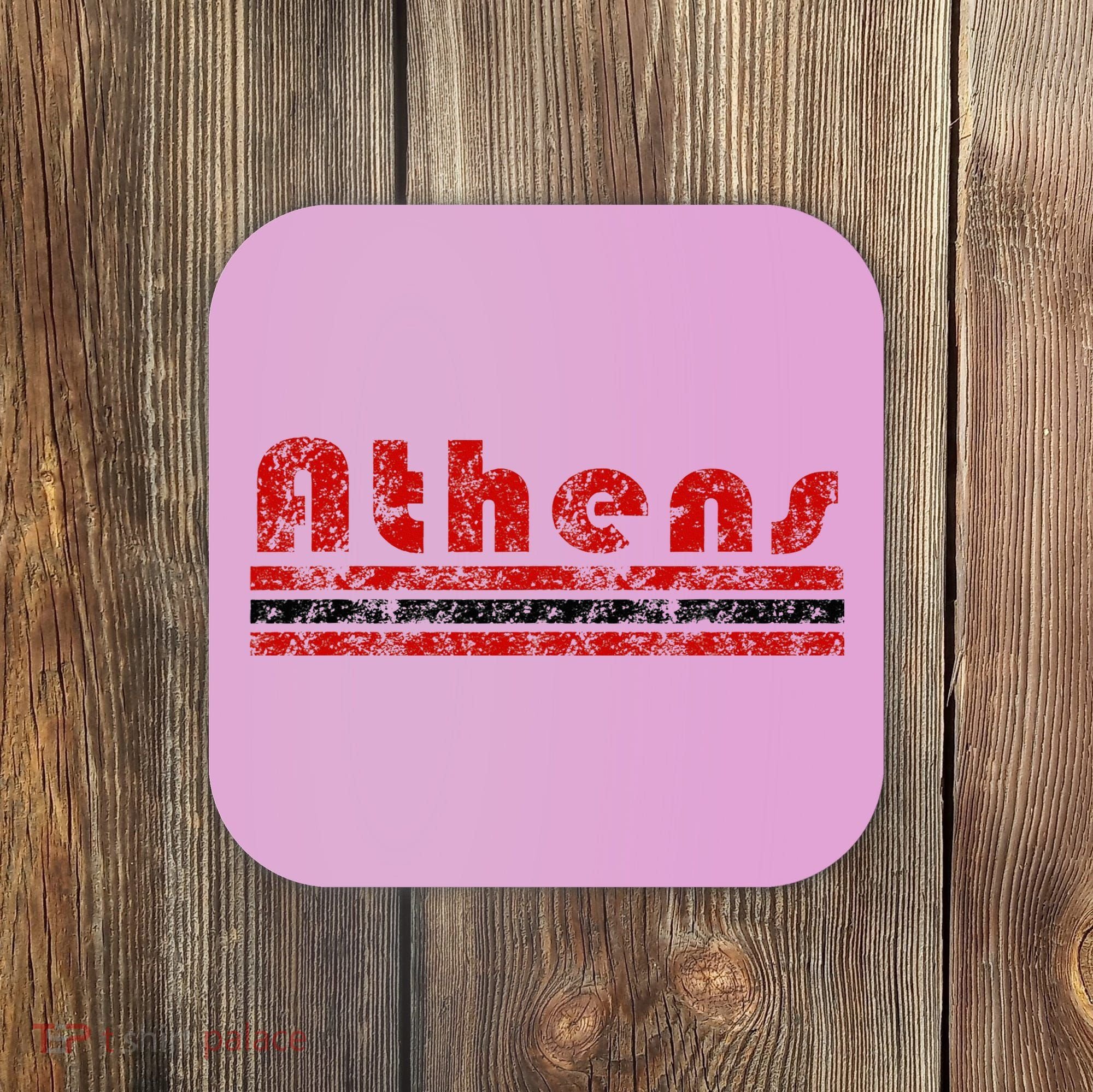 Athens Georgia Retro Three Stripe Weathered Coaster