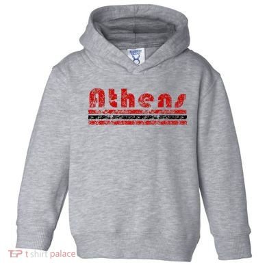 Athens Georgia Retro Three Stripe Weathered Toddler Hoodie
