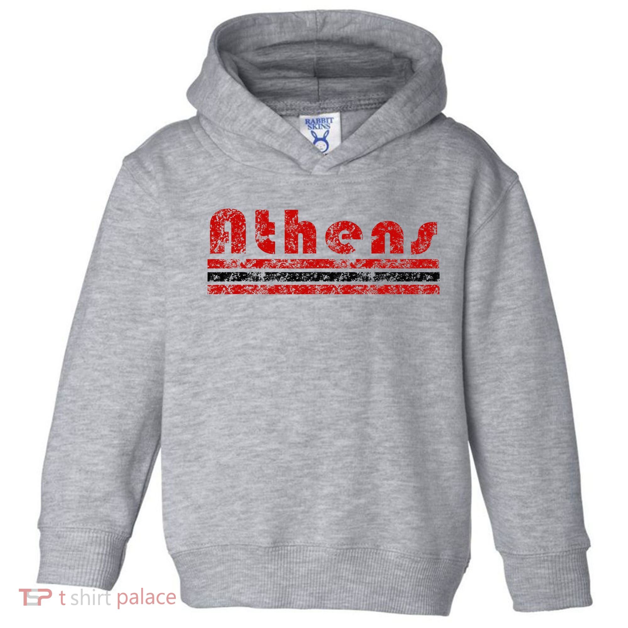 Athens Georgia Retro Three Stripe Weathered Toddler Hoodie