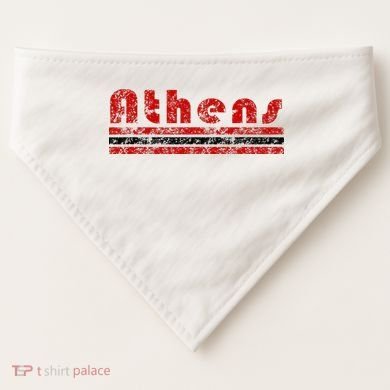 Athens Georgia Retro Three Stripe Weathered USA-Made Doggie Bandana