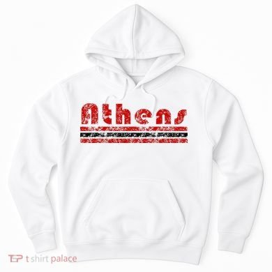 Athens Georgia Retro Three Stripe Weathered Hoodie