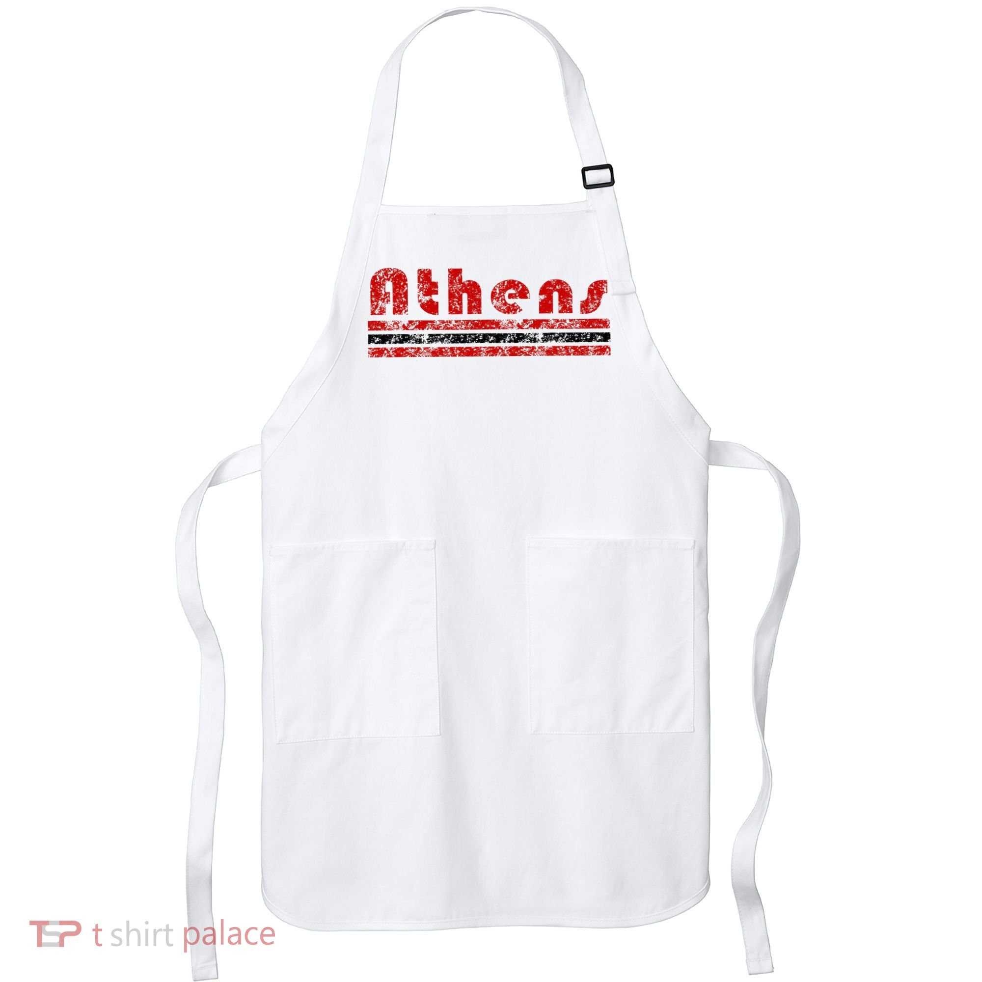 Athens Georgia Retro Three Stripe Weathered Apron