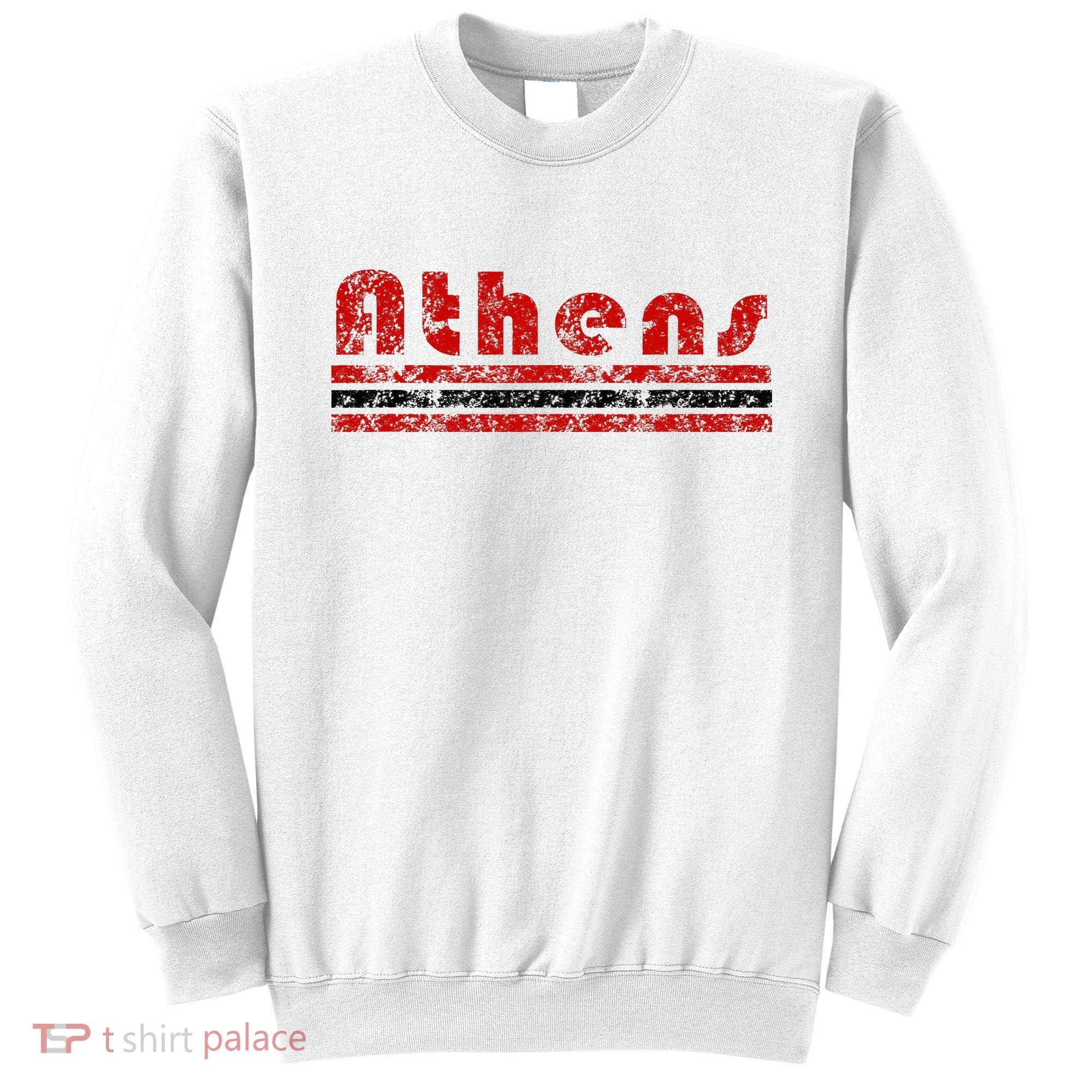 Athens Georgia Retro Three Stripe Weathered Sweatshirt