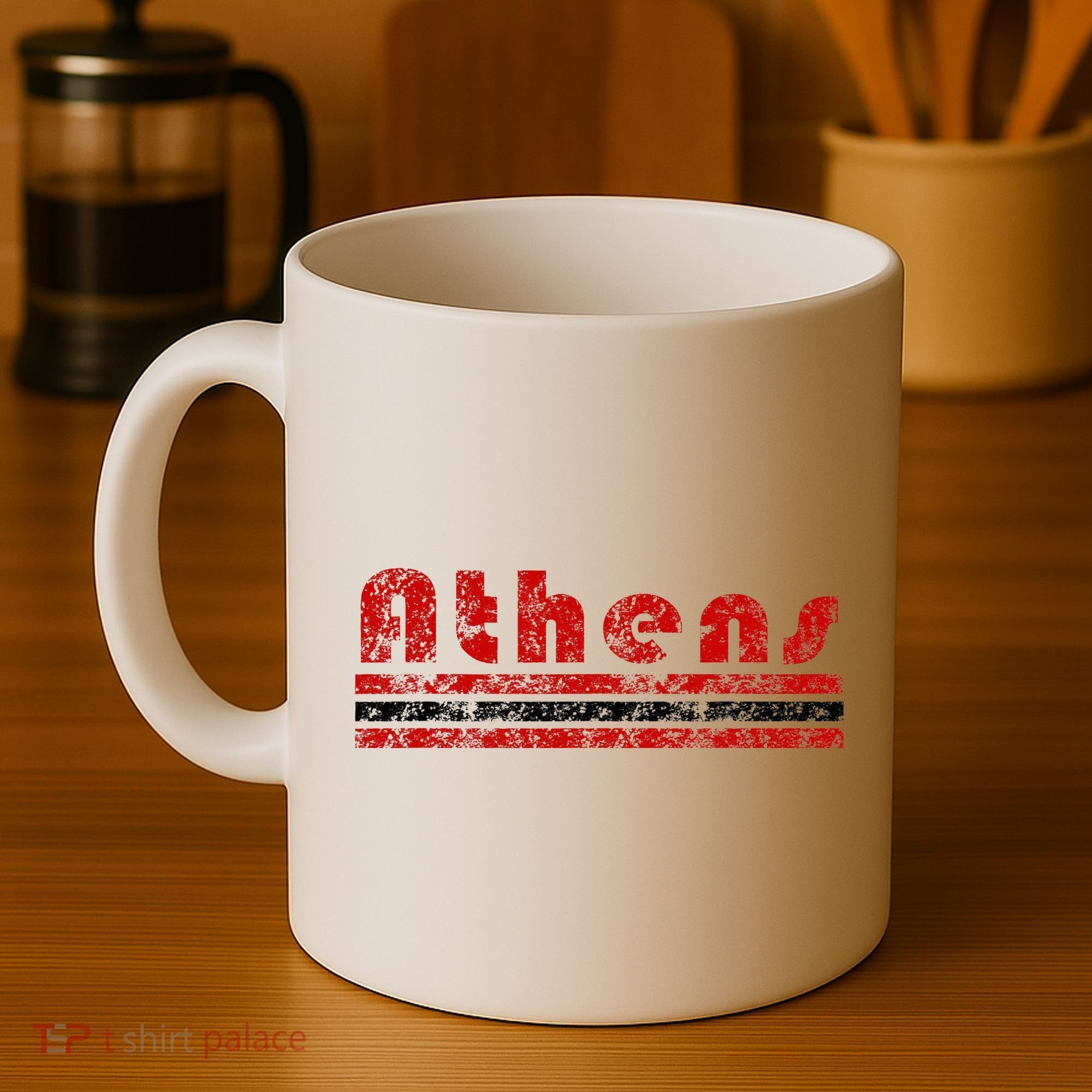 Athens Georgia Retro Three Stripe Weathered Coffee Mug