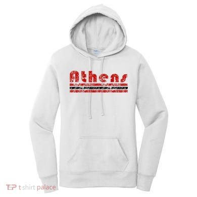 Athens Georgia Retro Three Stripe Weathered Women's Hoodie