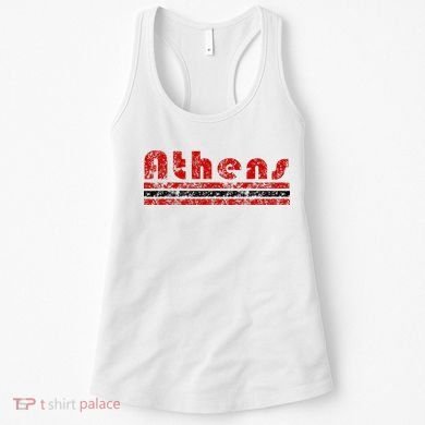 Athens Georgia Retro Three Stripe Weathered Women's Tank Top