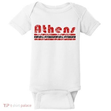 Athens Georgia Retro Three Stripe Weathered Baby Bodysuit