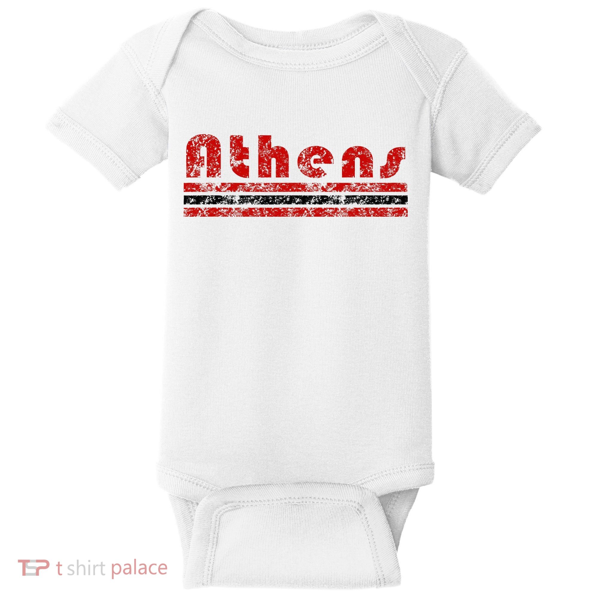 Athens Georgia Retro Three Stripe Weathered Baby Bodysuit