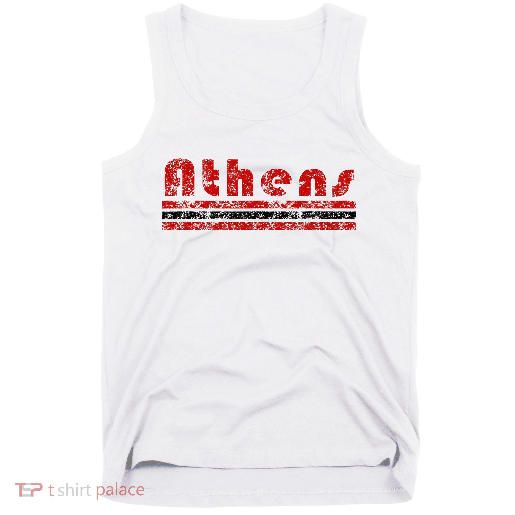 Athens Georgia Retro Three Stripe Weathered Tank Top