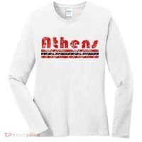 Athens Georgia Retro Three Stripe Weathered Women's Long Sleeve Shirt thumb 0