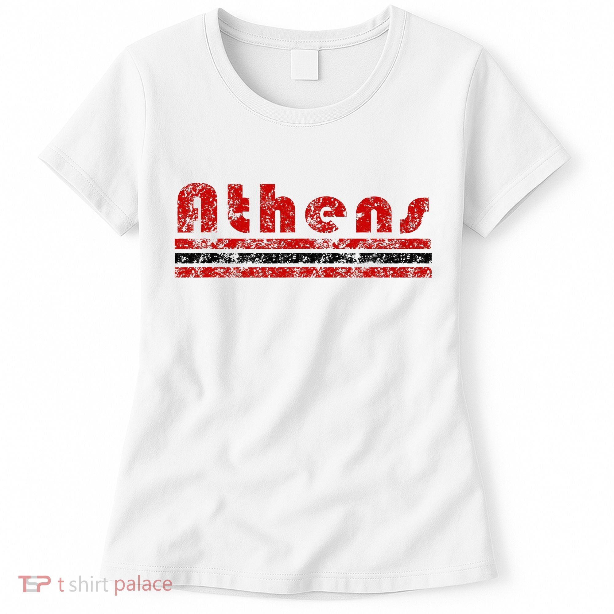 Athens Georgia Retro Three Stripe Weathered Women's T-Shirt