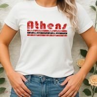 Athens Georgia Retro Three Stripe Weathered Women's T-Shirt thumb 2