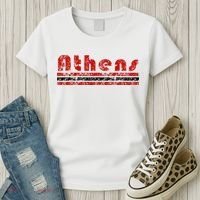 Athens Georgia Retro Three Stripe Weathered Women's T-Shirt thumb 3