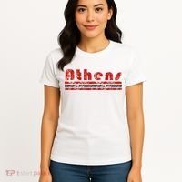 Athens Georgia Retro Three Stripe Weathered Women's T-Shirt thumb 4