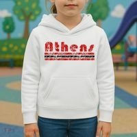 Athens Georgia Retro Three Stripe Weathered Kids Hoodie thumb 3