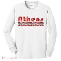 Athens Georgia Retro Three Stripe Weathered Kids Long Sleeve Shirt thumb 0